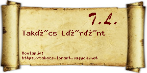 Takács Lóránt névjegykártya