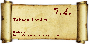 Takács Lóránt névjegykártya