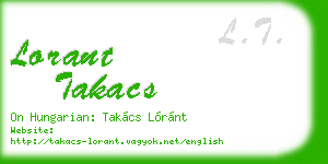 lorant takacs business card